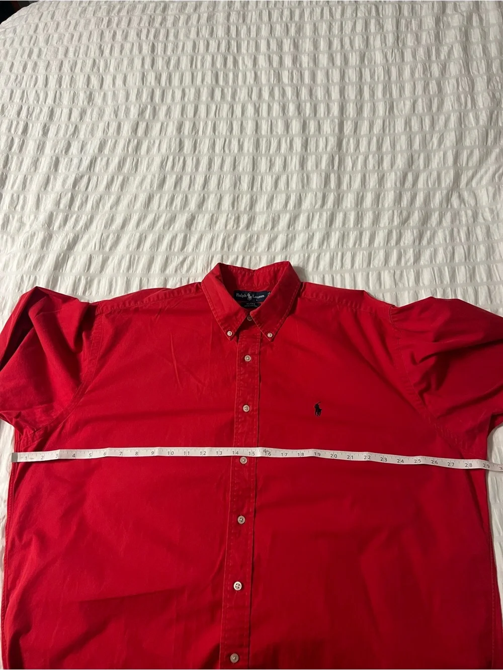 Ralph Lauren Blake Red Cotton Button Down Long Sleeve Shirt Vintage 90s Mens XL